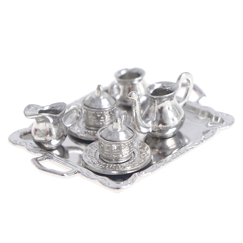 Miniature Terrain Set - 10pcs/Set 1/12 Dollhouse Miniature Silver Metal