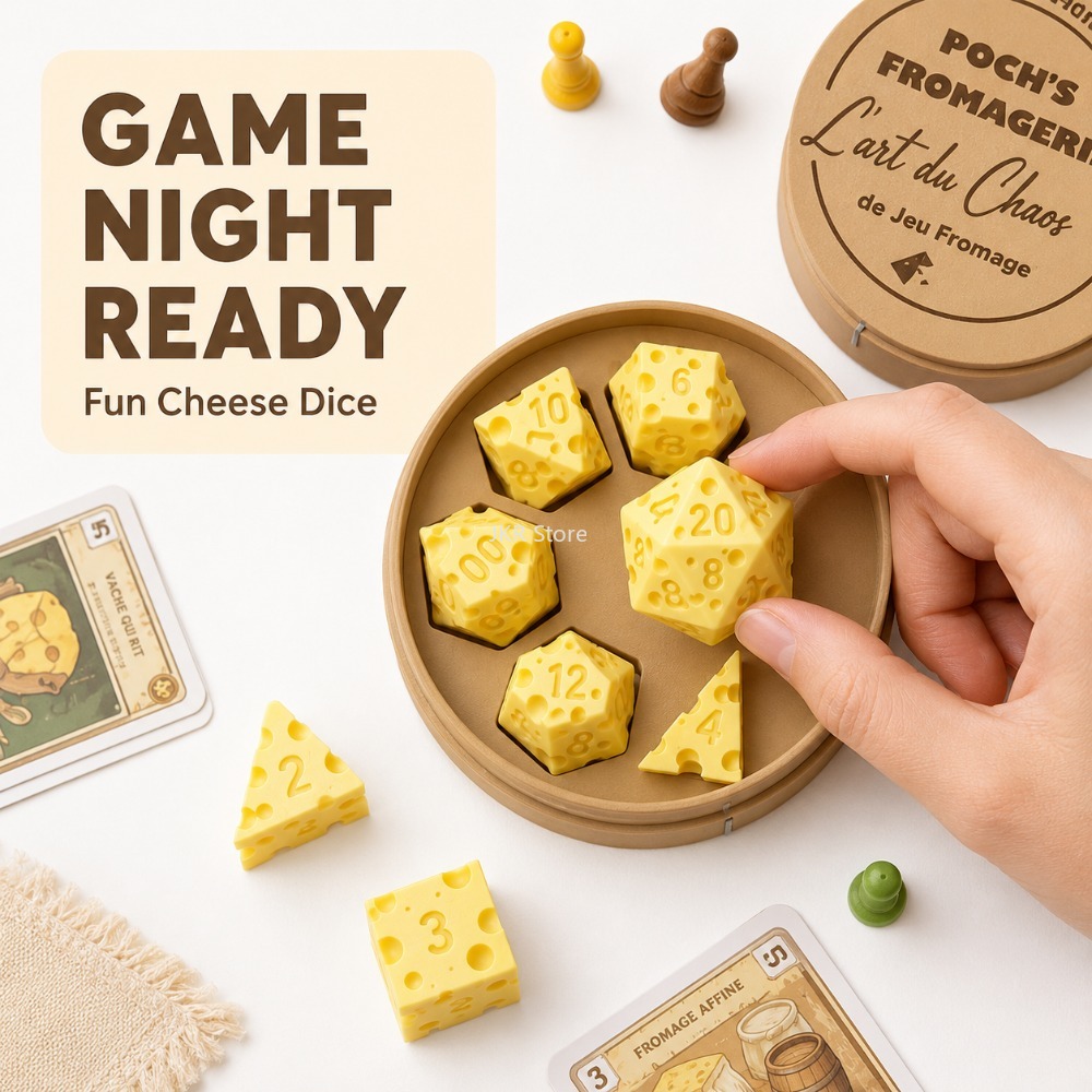 Board Game Pdf - Creative Irregular Cheese Dice Set D4