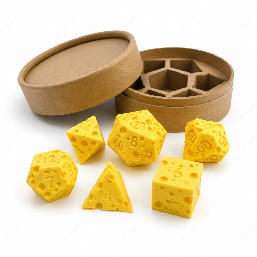 Board Game Print - 3D Printed Cheese Dice Set with