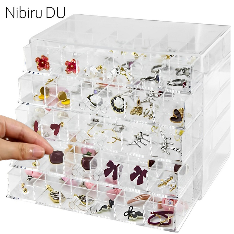 Token Tray Organizer - Transparent Jewelry Storage Box 72/79/120 Grids