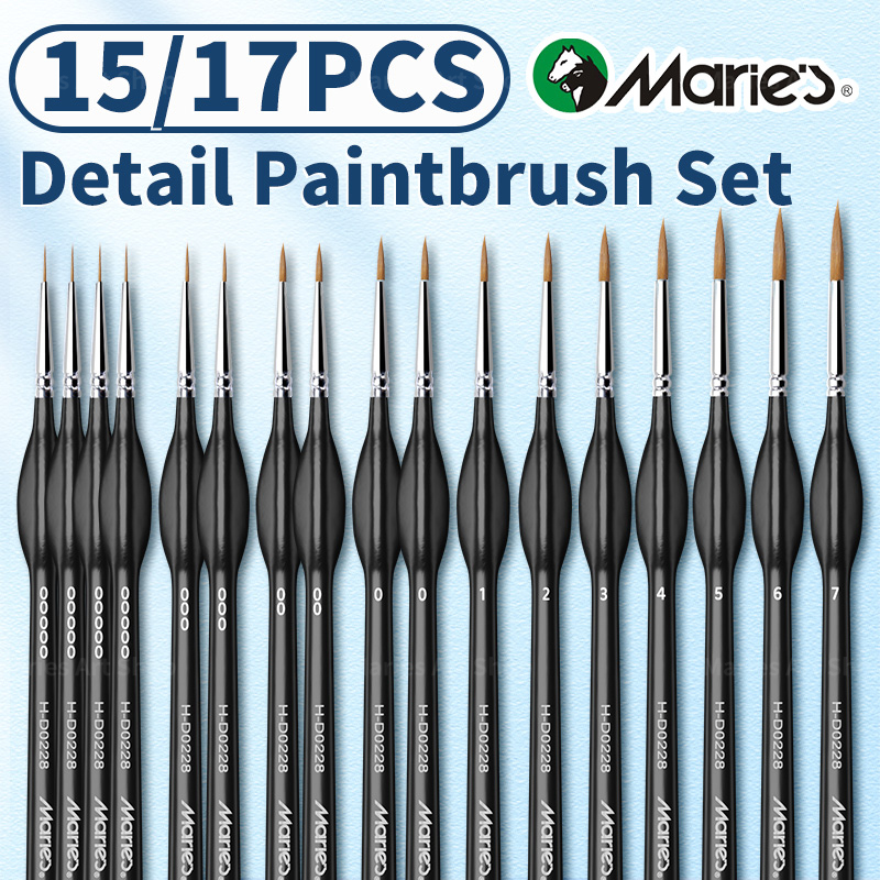 Miniature Painting Set - 15pcs Marie's Detail Paintbrushes Set,Miniature Thin