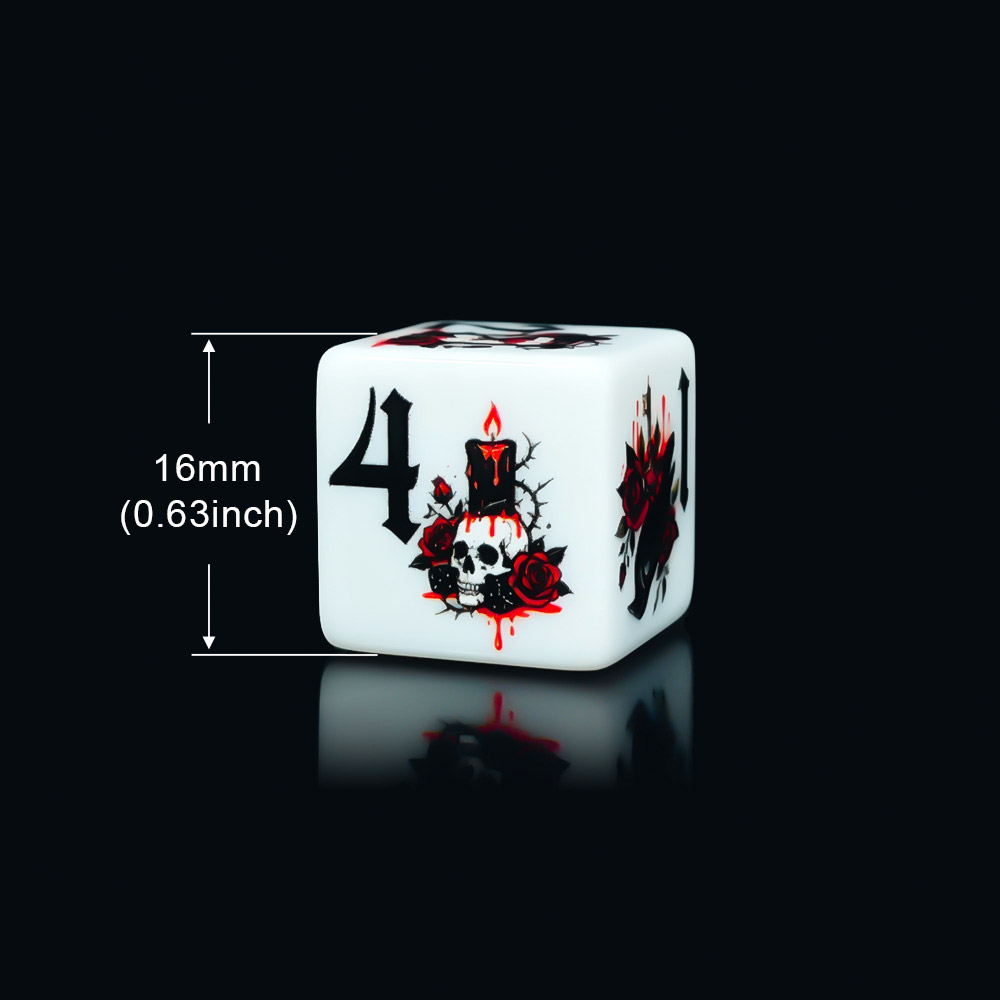 12Pcs Gothic Rose 16MM Printed - Board Game Print recension och pris