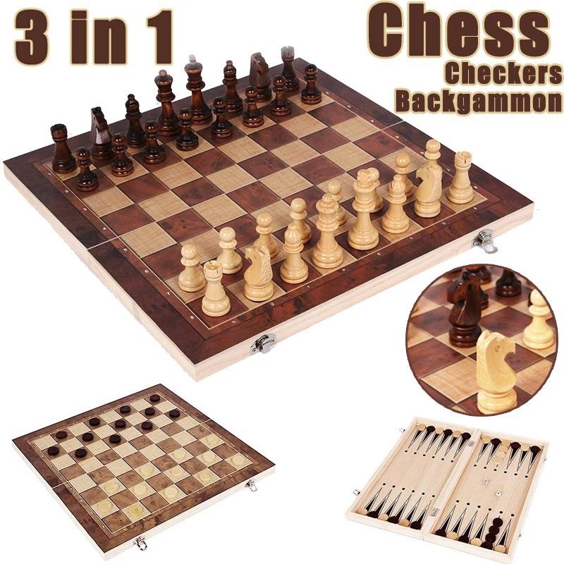 3 in 1 Chess Board, Folding Wo - Board Game Vantage recension och pris