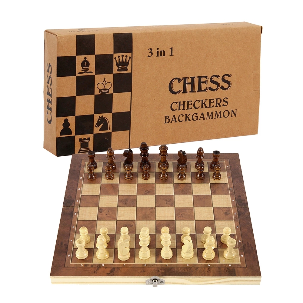 3 in 1 Chess Board, Folding Wo - Board Game Vantage recension och pris