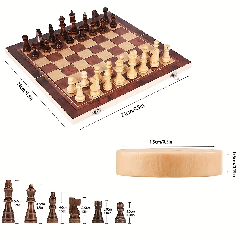 3 in 1 Chess Board, Folding Wo - Board Game Vantage recension och pris