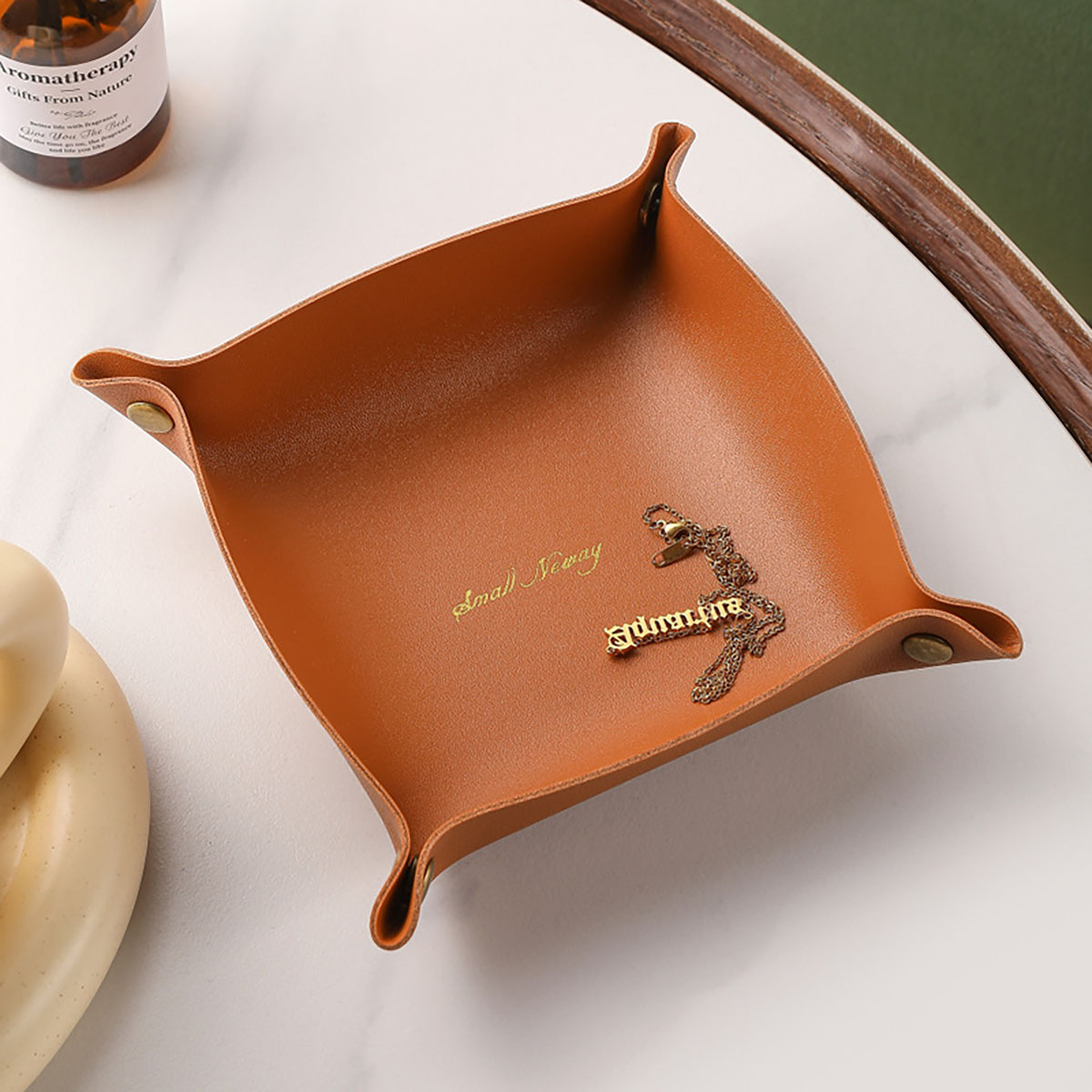 Nordic Style Leather Storage T - Token Tray Organizer recension och pris