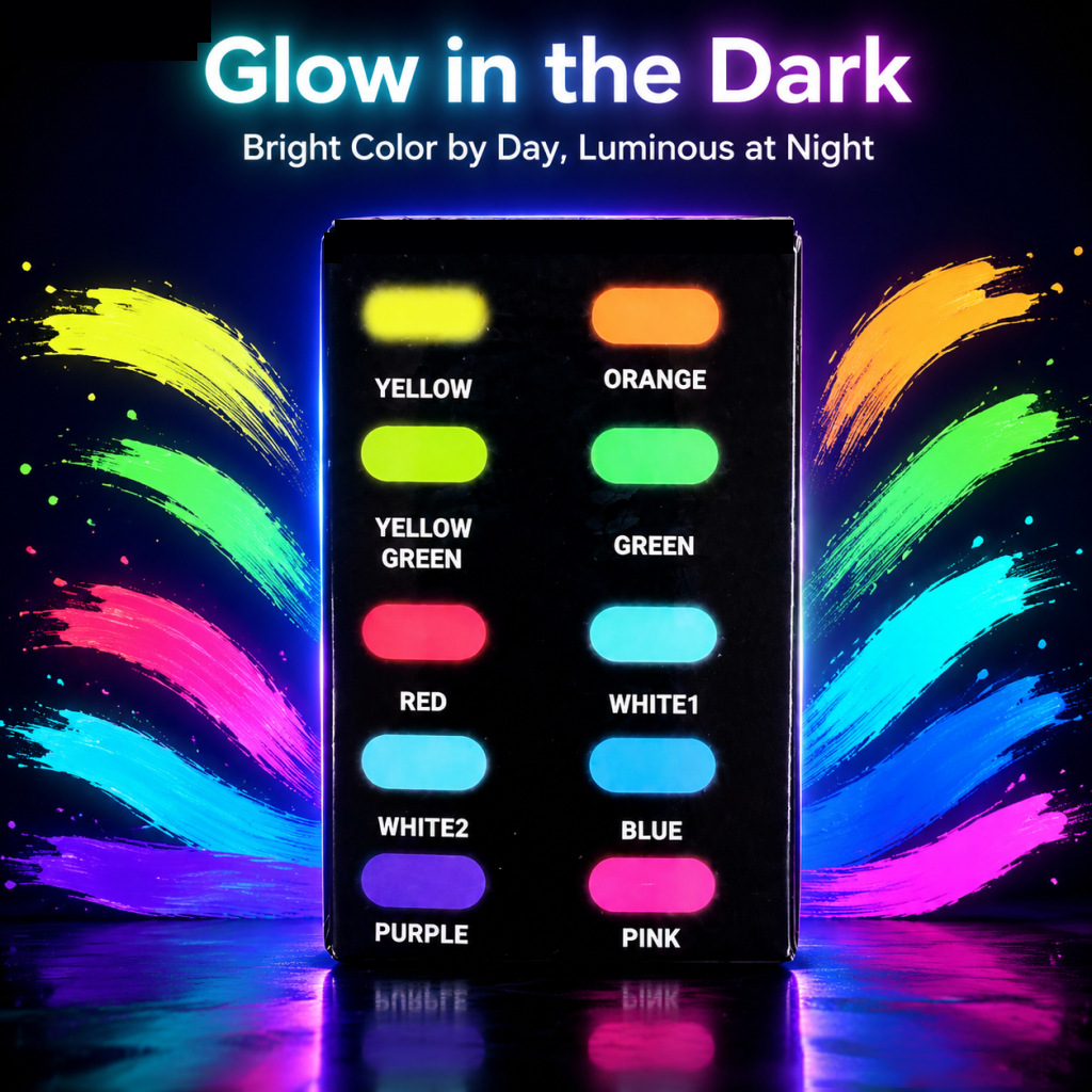 10 Colors 60ml Glow in Dark Ac - Miniature Painting Set recension och pris