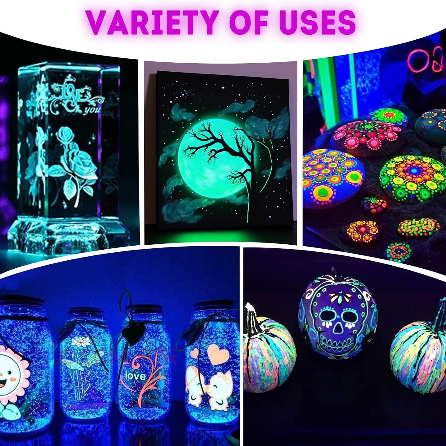 10 Colors 60ml Glow in Dark Ac - Miniature Painting Set recension och pris