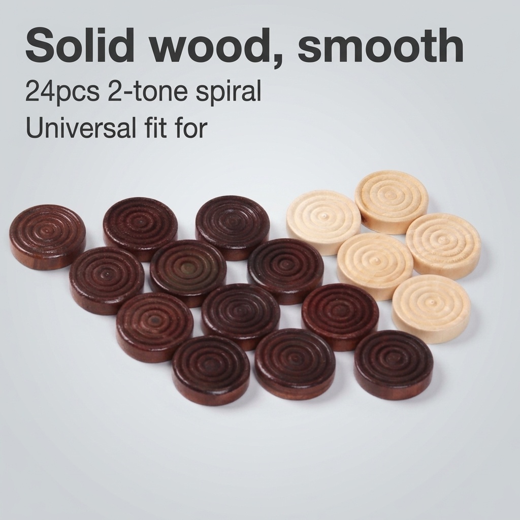 24 Pcs/Set Wooden Round Checke - Board Game Vantage recension och pris