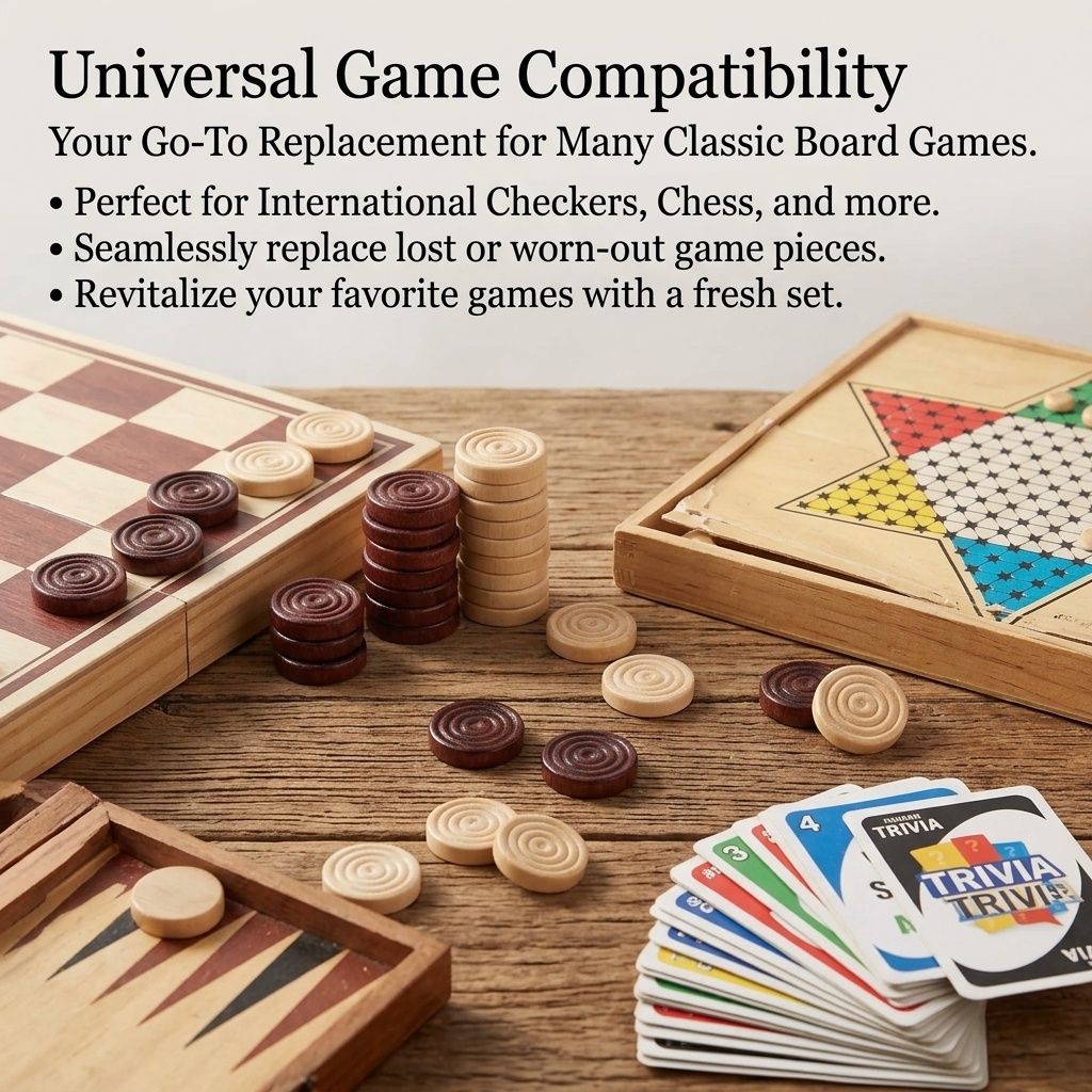 24 Pcs/Set Wooden Round Checke - Board Game Vantage recension och pris