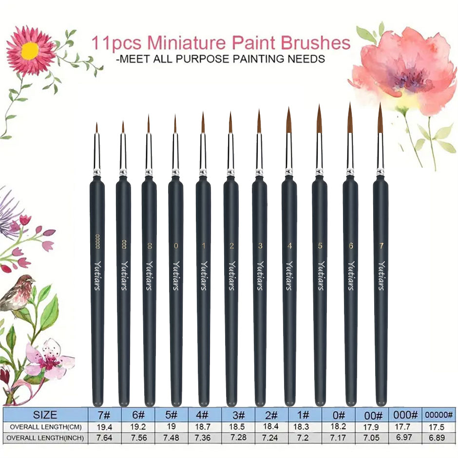 11/22pcs Miniature Paint Brush - Miniature Painting Set recension och pris