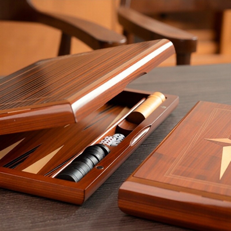 Solid Wood Backgammon 11-19 In - Board Game Vantage recension och pris