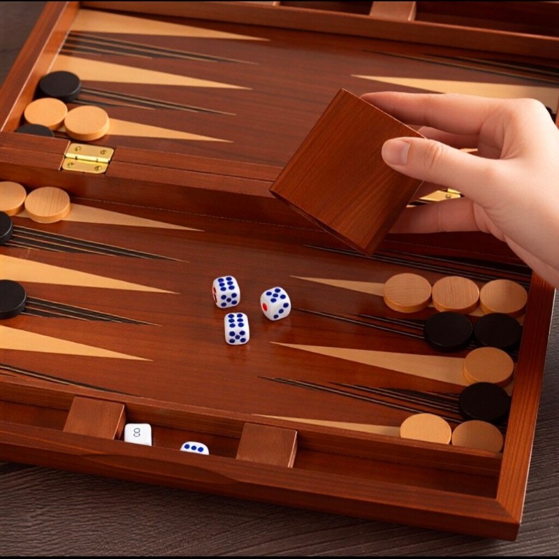 Solid Wood Backgammon 11-19 In - Board Game Vantage recension och pris
