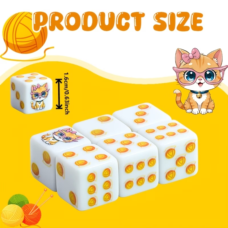 6Pcs Cat Paw Print Polyhedral  - Board Game Print recension och pris