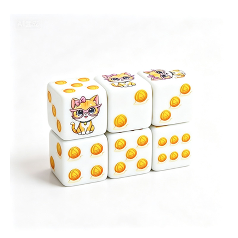 6Pcs Cat Paw Print Polyhedral  - Board Game Print recension och pris