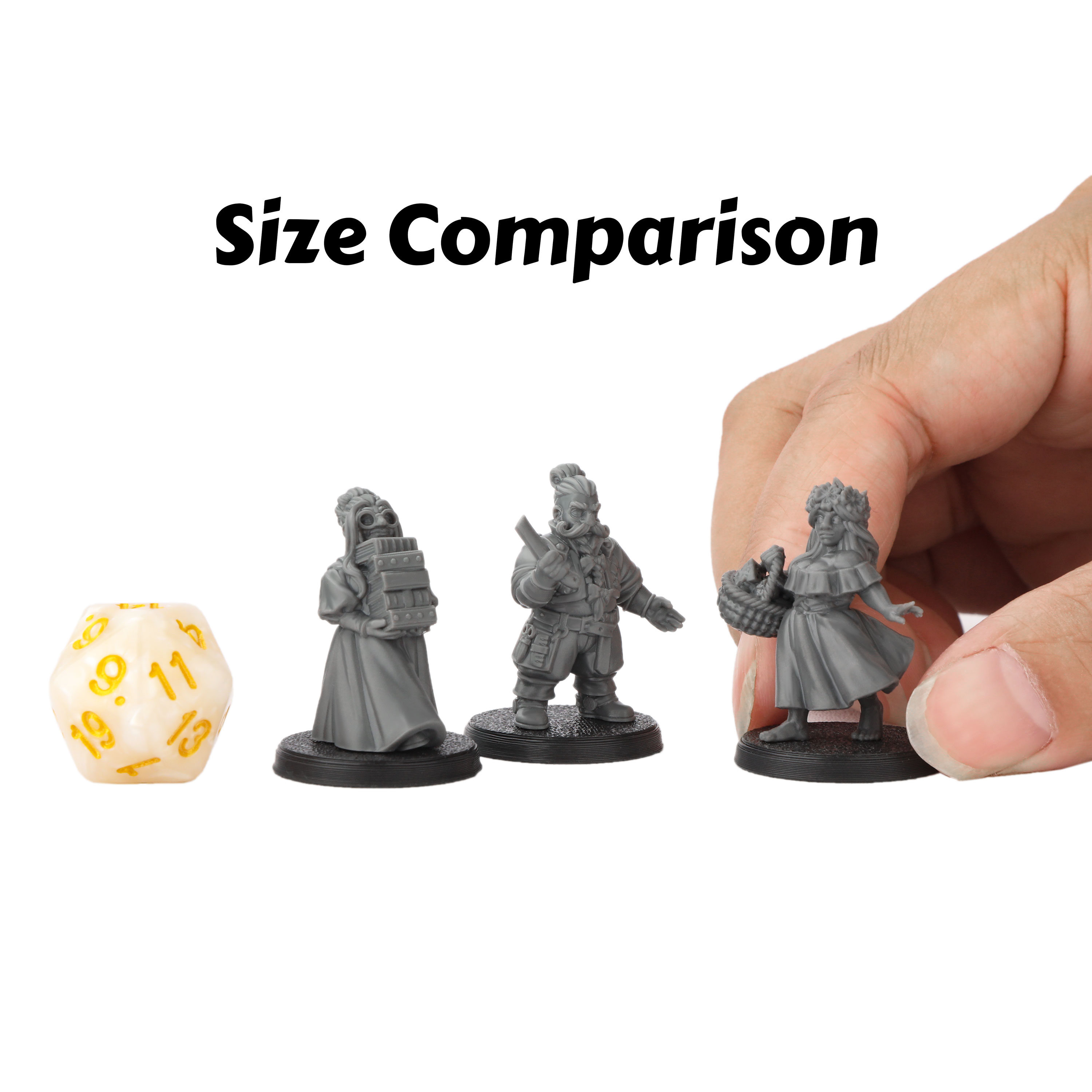 3Pcs RPG Dwarves Citizen Minia - Miniature Terrain Set recension och pris