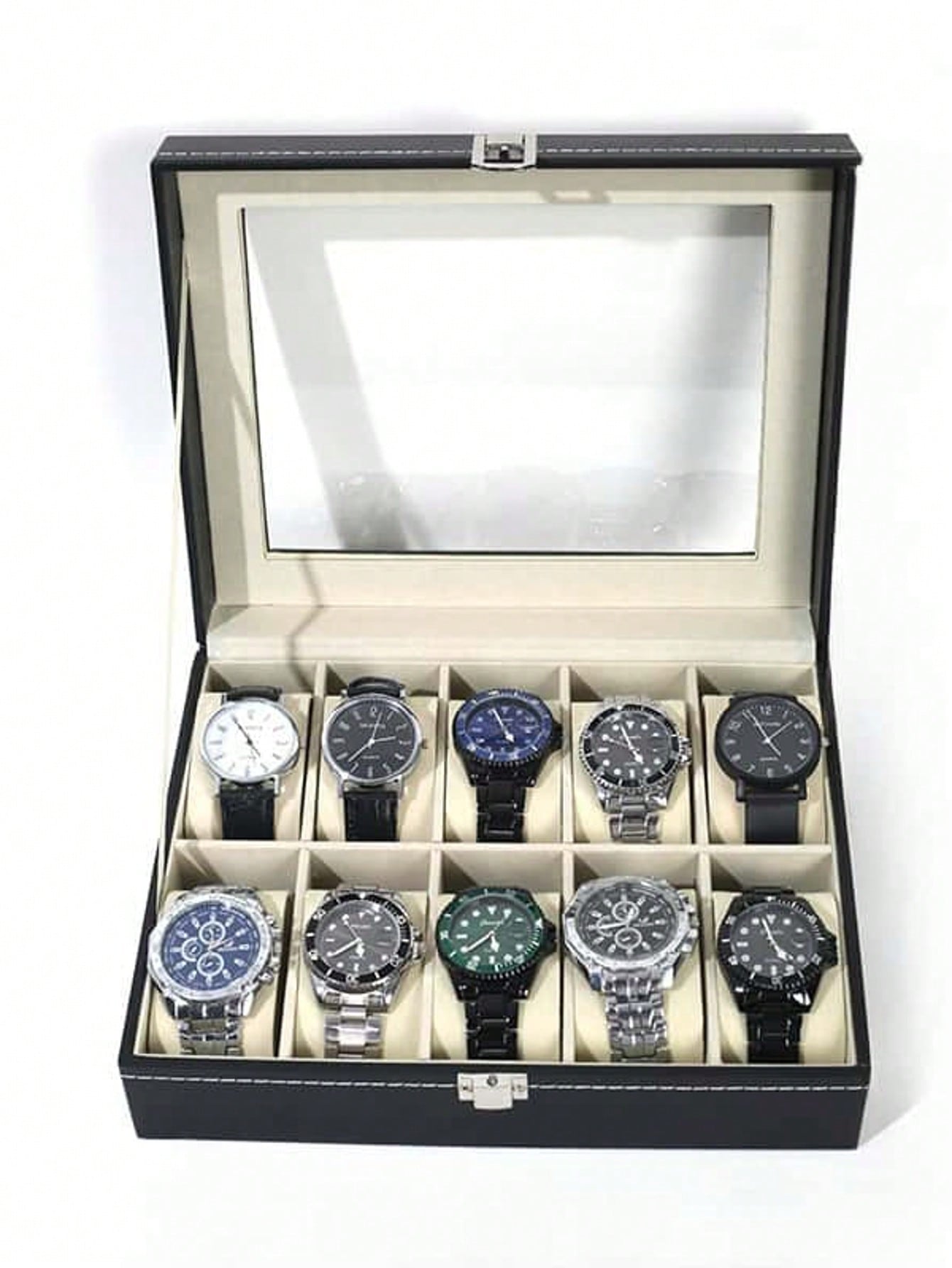 Leather Watch Box with Lock, L - Token Tray Organizer recension och pris