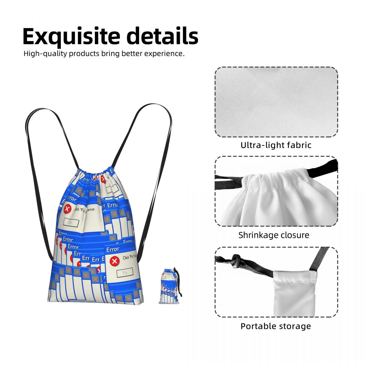 Windows Xp Error Tiled Drawstr - Tile Bag Drawstring recension och pris