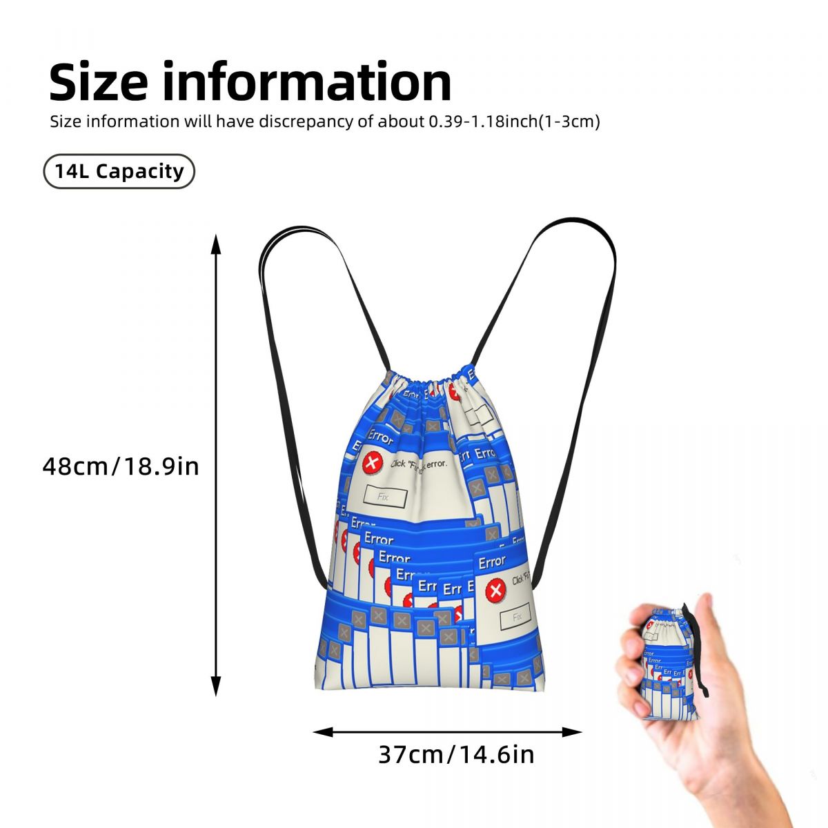 Windows Xp Error Tiled Drawstr - Tile Bag Drawstring recension och pris