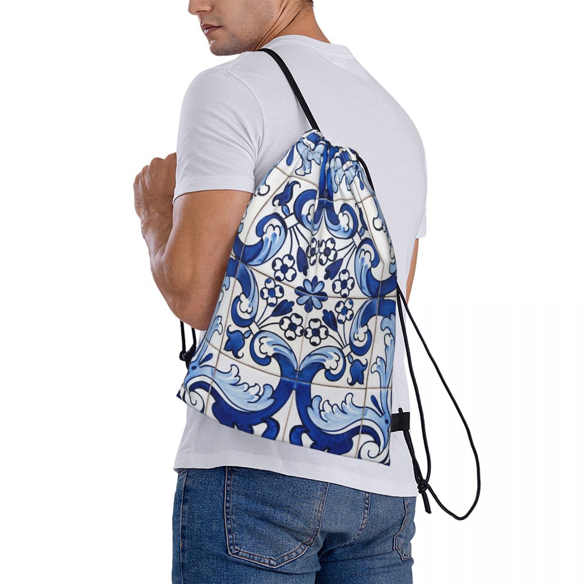 Antique Classic Lisbon Blue Az - Tile Bag Drawstring recension och pris