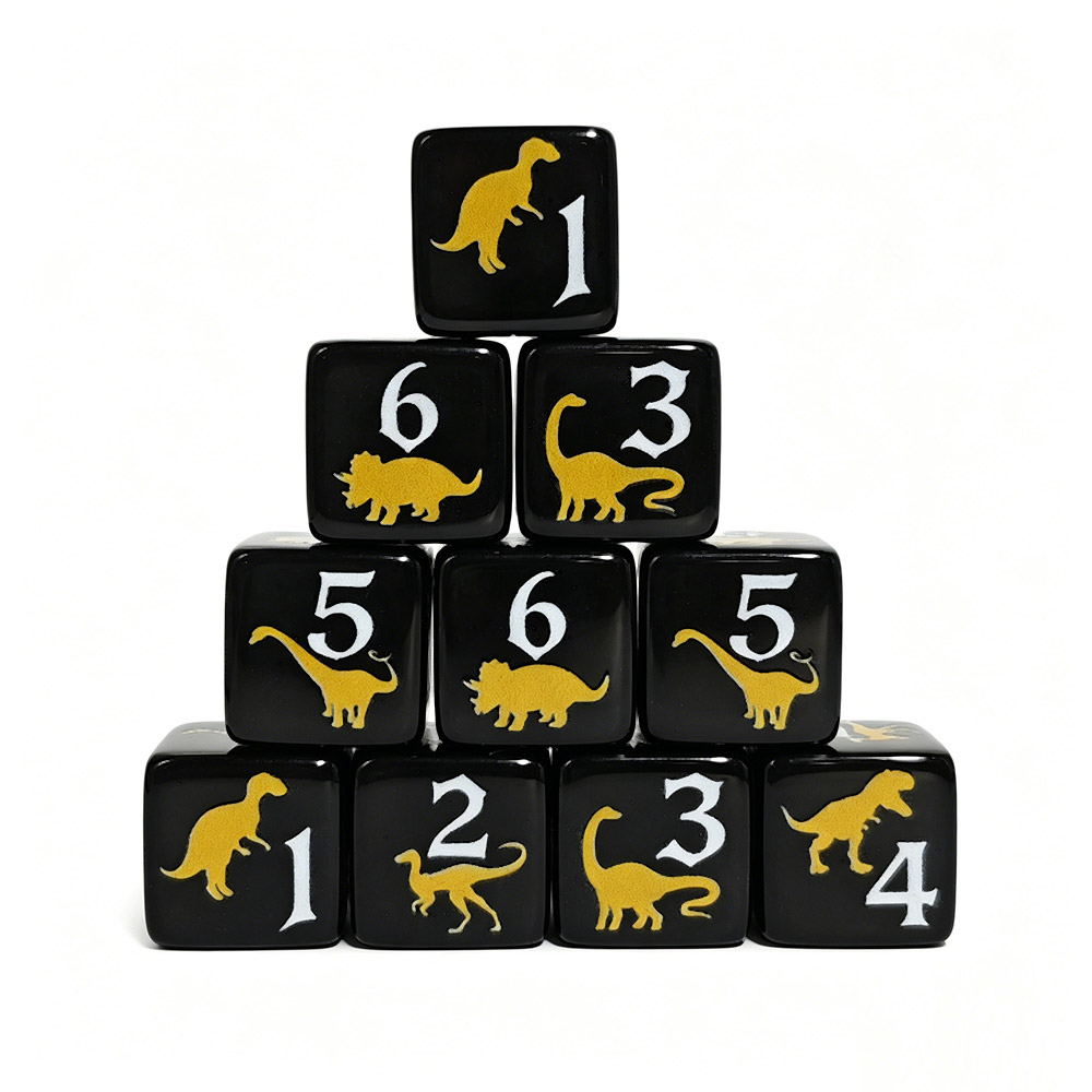 12PCS Black & Yellow Dinosaur  - Board Game Print recension och pris