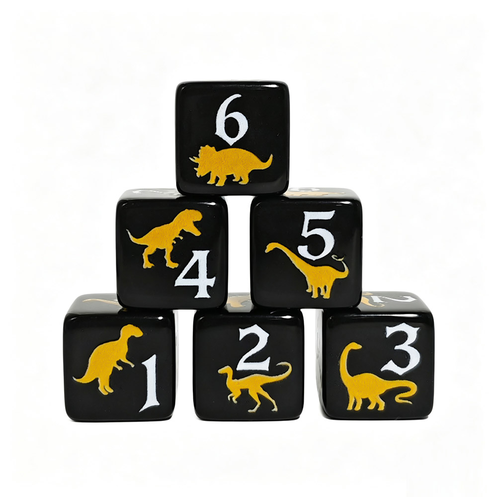 12PCS Black & Yellow Dinosaur  - Board Game Print recension och pris