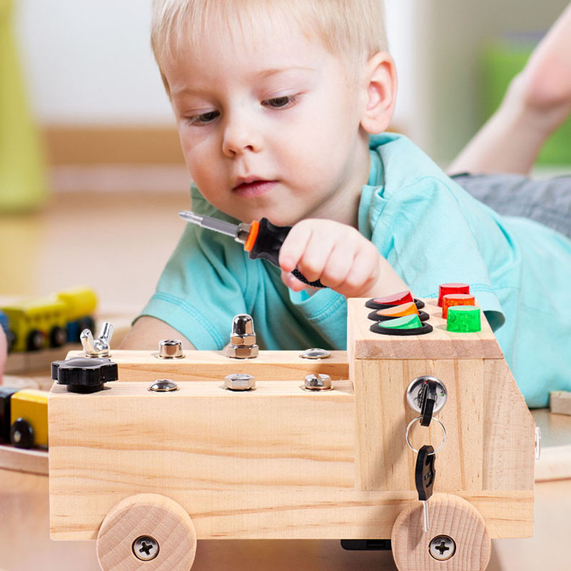 Wooden Montessori Busy Board S - Board Game For 6 Years Old recension och pris