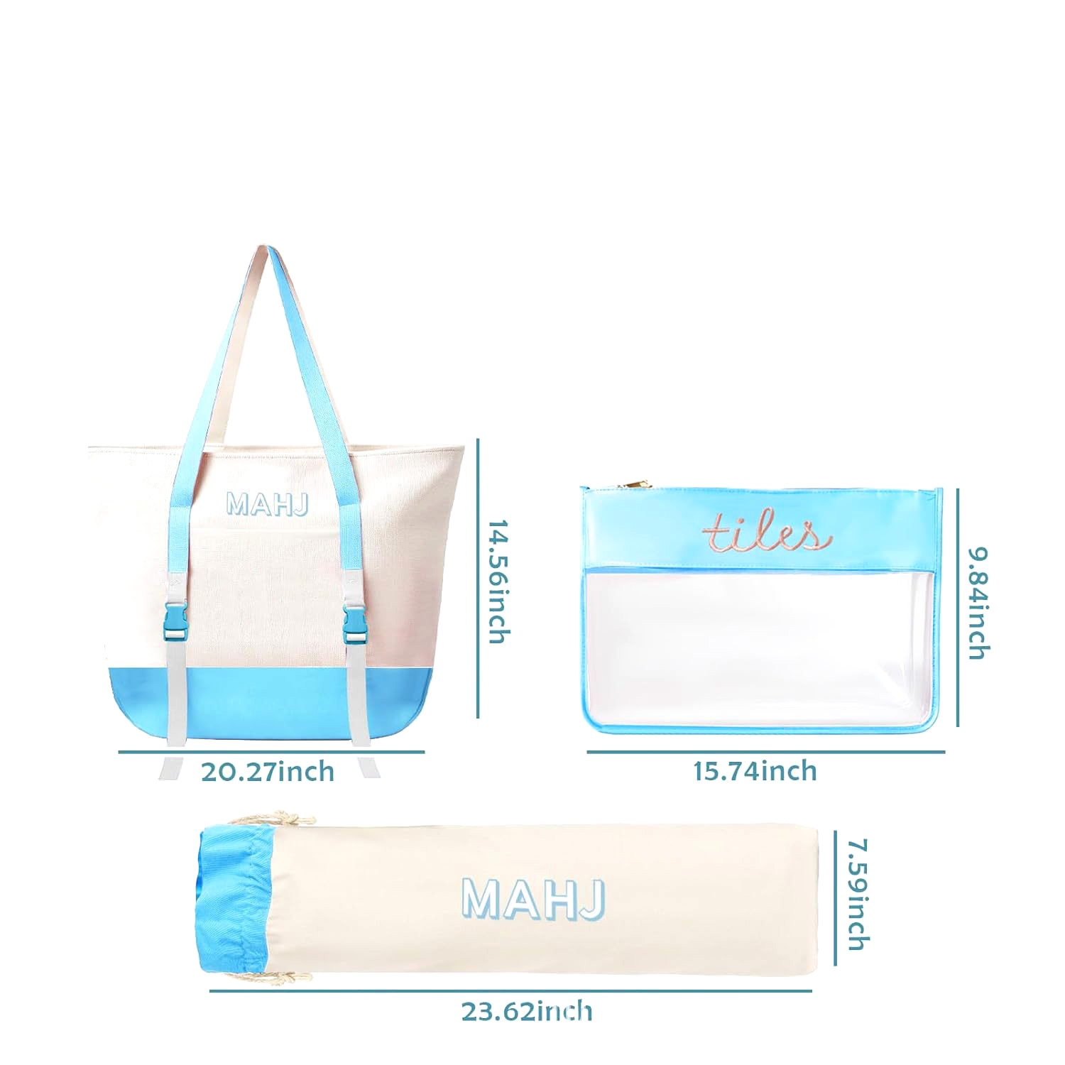 Canvas Tote Bag Set for Mahjon - Tile Bag Drawstring recension och pris