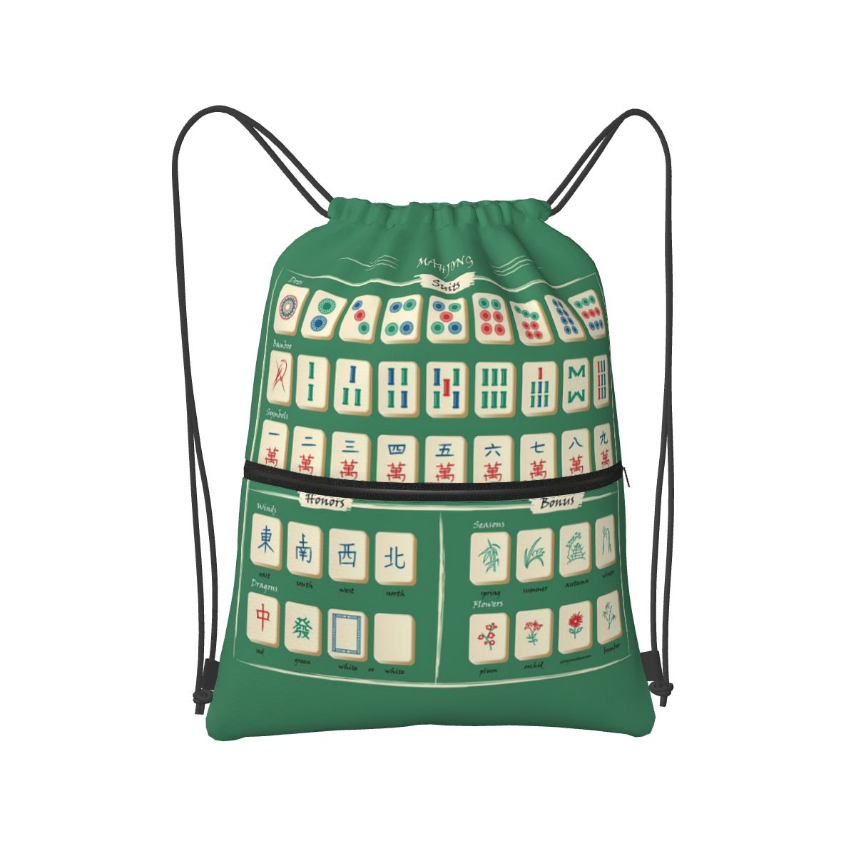 Mahjong Tile Pattern Backpacks - Tile Bag Drawstring recension och pris