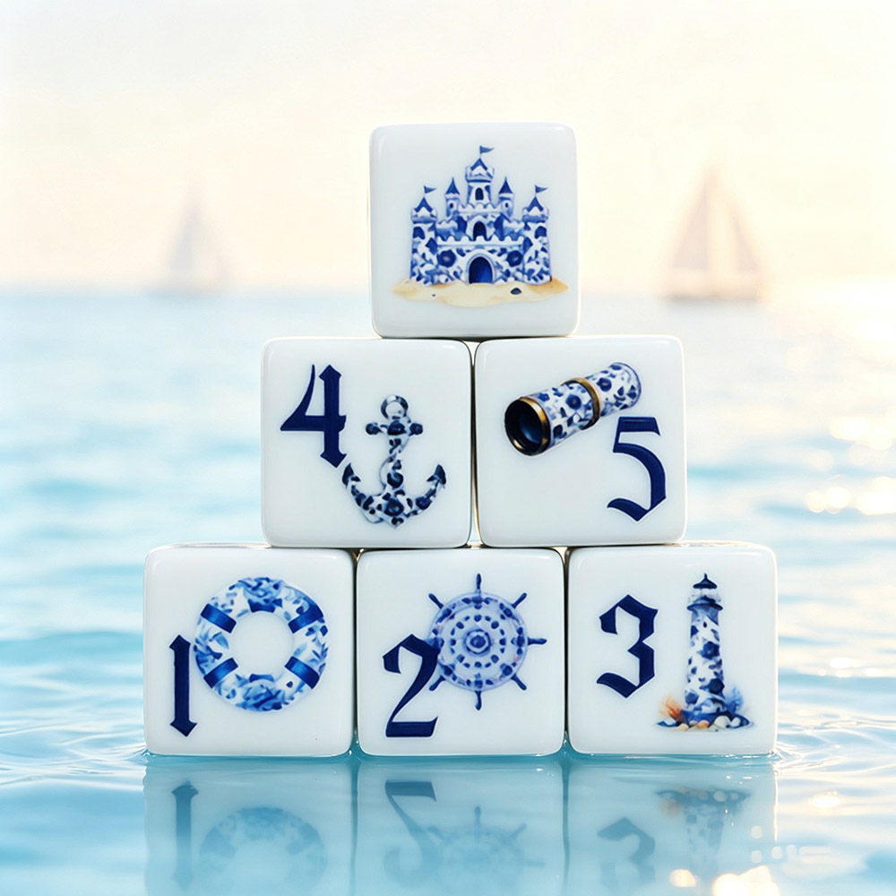 12Pcs Blue Nautical 16MM Print - Board Game Print recension och pris