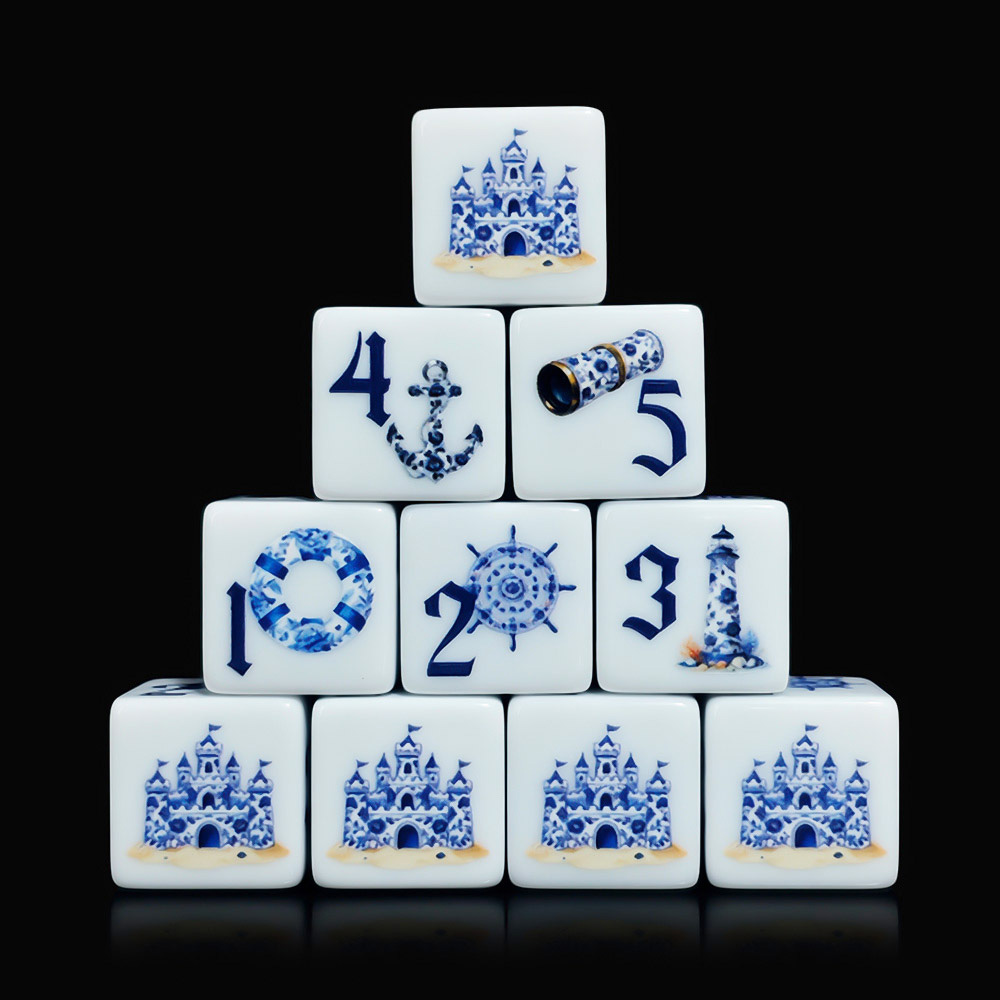 12Pcs Blue Nautical 16MM Print - Board Game Print recension och pris