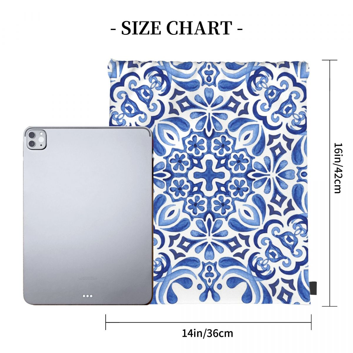Mediterranean Mosaic Tiles Azu - Tile Bag Drawstring recension och pris